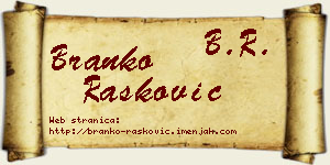 Branko Rašković vizit kartica
